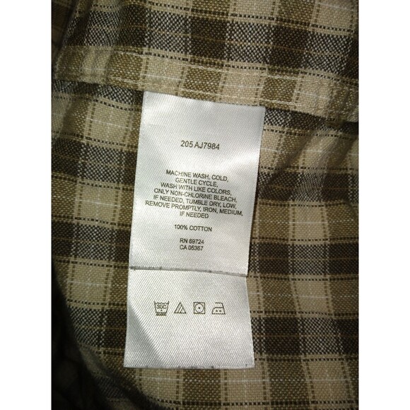 Columbia Mens Sz 3XT Mens Tall Brown  Plaid Flannel Shirt Long Sleeve Button - Picture 7 of 8